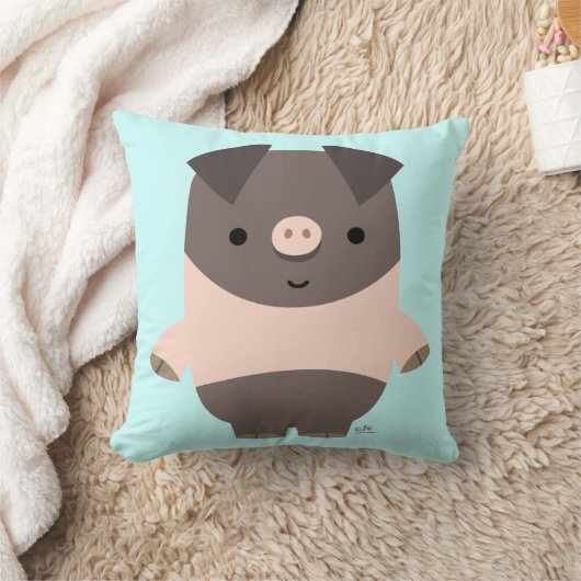 かわいい強いマンガ豚の枕 クッション (ブランケット)