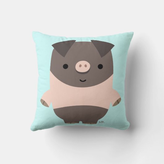 かわいい強いマンガ豚の枕 クッション (裏面)