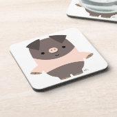 かわいい強いマンガ豚コースターセット コースター (左側)