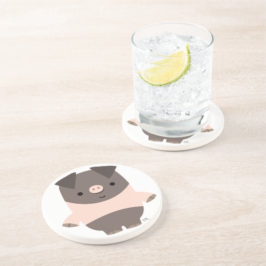 かわいい強いマンガ豚コースター コースター (側面)