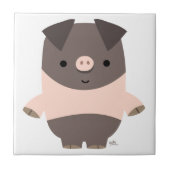 かわいい強いマンガ豚タイル タイル (正面)
