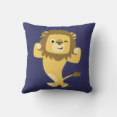 かわいい強い漫画のライオンのクッション クッション (裏面)