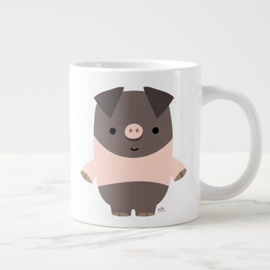 かわいい強い漫画ピグジャンボマグカップ ジャンボコーヒーマグカップ (右)