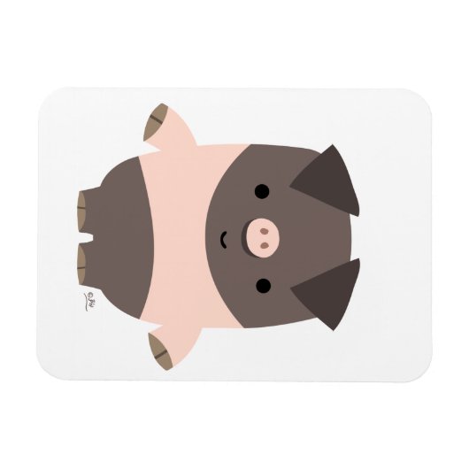 かわいい強い漫画ピグフレキシブルマグネット マグネット (横)