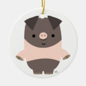 かわいい強い漫画ブタオーナメント セラミックオーナメント (正面)