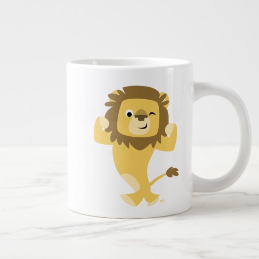 かわいい強い漫画ライオンのジャンボマグカップ ジャンボコーヒーマグカップ (右)