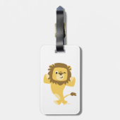 かわいい強い漫画ライオンのラゲッジタグ ラゲッジタグ (裏面縦)