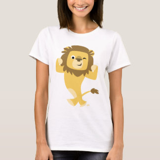 かわいい強い漫画ライオン女性Tシャツ Tシャツ