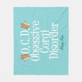 かわいい強迫性コルギ障害 フリースブランケット (正面)