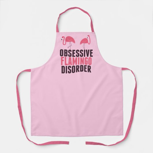 かわいい強迫性フラミンゴ病 エプロン (正面)