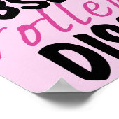 かわいい強迫的バレーボール障害ピンクプレーヤー ポスター (角)