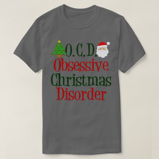 かわいい強迫観念のクリスマス障害 Tシャツ (デザイン正面)