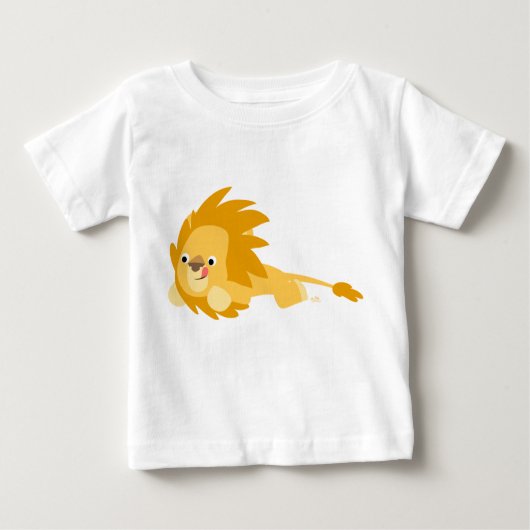 かわいい弾ける漫画ライオンベビーTシャツ ベビーTシャツ (正面)