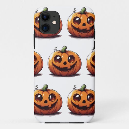 かわいい彫りハロウィーンのカボチャの漫画デザイン Case-Mate iPhoneケース (裏面)