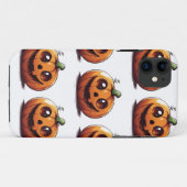 かわいい彫りハロウィーンのカボチャの漫画デザイン Case-Mate iPhoneケース (裏面(横))
