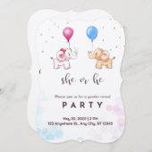 かわいい彼または彼女の赤ちゃんシャワー招待状カード 招待状 (正面/裏面)