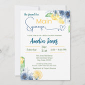 かわいい彼女のパートナーを見つけた ブライダルシャワーのお知らせ 招待状 (正面)