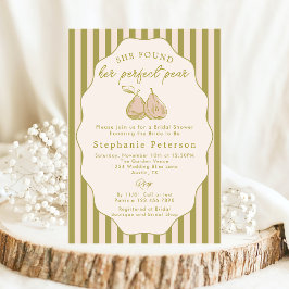 かわいい彼女は完璧な梨のブライダルシャワー 招待状