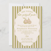 かわいい彼女は完璧な梨のブライダルシャワー 招待状 (正面)