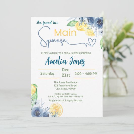 かわいい彼女は彼女のメイン絞りブライダルシャワー 招待状 (スタンド正面)