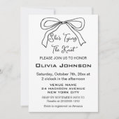 かわいい彼女は結び目ブラックボウブライダルシャワー 招待状 (正面)