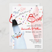 かわいい彼/彼女の幽霊ハロウィンジェンダーがパーティーを明かす 招待状 (正面/裏面)