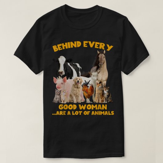 かわいい後ろすべての良い女性は動物の多いF Tシャツ (デザイン正面)