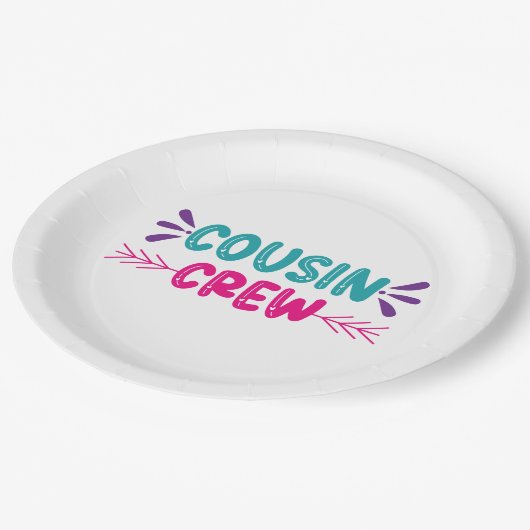 かわいい従兄弟クルー ペーパープレート (アングル)