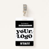 かわいい従業員名札カスタムビジネスのロゴスタッフ バッジ (正面クリップ)