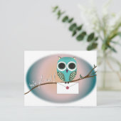 かわいい得フクロウ葉書とメールだ ポストカード (スタンド正面)