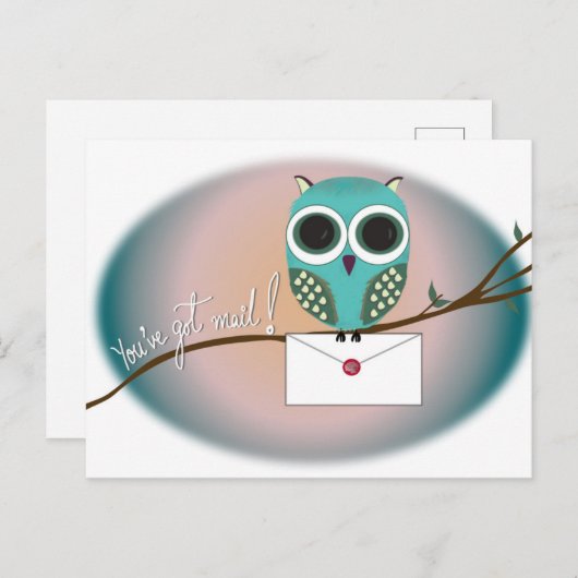 かわいい得フクロウ葉書とメールだ ポストカード (正面/裏面)