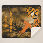 かわいい徘徊の小さな魔女ジャッククモの巣誕生日 シェルパブランケット (正面(横))