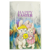 かわいい復活祭のウサギ ミディアムペーパーバッグ (正面)