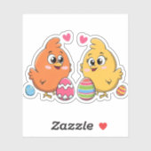 かわいい復活祭のニワトリ シール (シート)