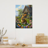 かわいい復活祭のバニーのポスター ポスター (キッチン)