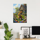 かわいい復活祭のバニーのポスター ポスター (ホームオフィス)