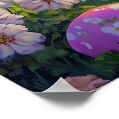 かわいい復活祭のバニーのポスター ポスター (角)