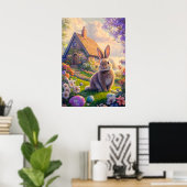 かわいい復活祭のバニーのポスター ポスター (ホームオフィス)