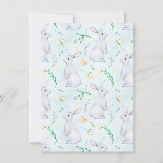 かわいい復活祭のバニー水の色のパターン シーズンカード (正面)