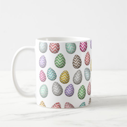 かわいい復活祭の卵のパターンの色 コーヒーマグカップ (左)