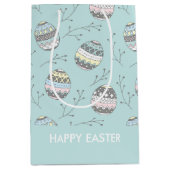 かわいい復活祭の卵のパターン ミディアムペーパーバッグ (正面)