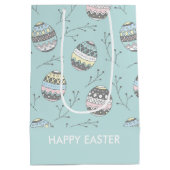 かわいい復活祭の卵のパターン ミディアムペーパーバッグ (裏面)