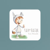 かわいい復活祭の子供のスクールクラスパーソナライズされた スクエアシール