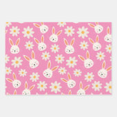 かわいい復活祭の文様 – 花とピンク ラッピングペーパーシート (正面3)