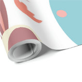 かわいい復活祭の漫画のバニーと卵 ラッピングペーパー (ロールコーナー)