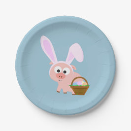 かわいい復活祭の豚 ペーパープレート