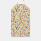 かわいい復活祭の雛、花、カラフル卵 ギフトタグ (裏面)