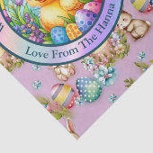 かわいい復活祭の雛、花、カラフル卵 薄葉紙 (詳細)