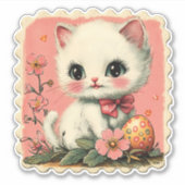かわいい復活祭キャットシール シール (正面)
