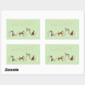 かわいい復活祭キャットバナーハッピーイースターシール 長方形シール (シート)